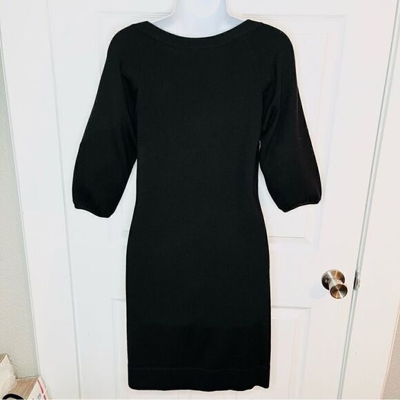 Ann Taylor Wool Blend Sweater Sheath Dress Black Size S - Picture 6 of 8